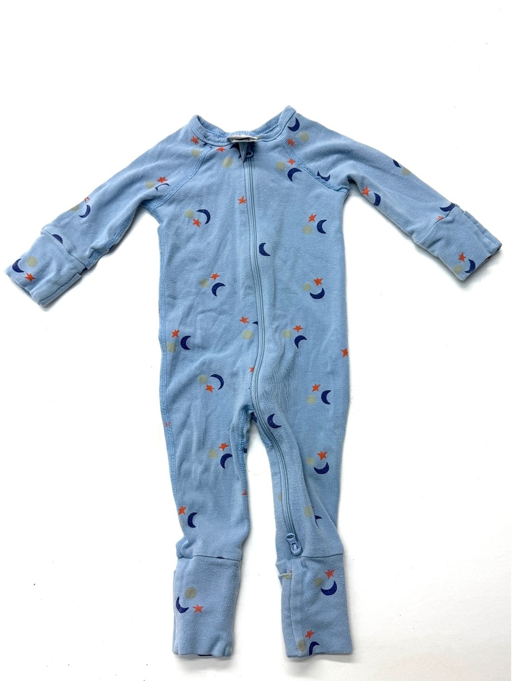 Hanna Andersson Moon & Stars Baby HannaSoft Sleeper One Piece Blue 0-3 Months